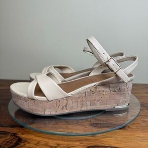 Franco Sarto Pelma Platform Wedge Sandal in Beige